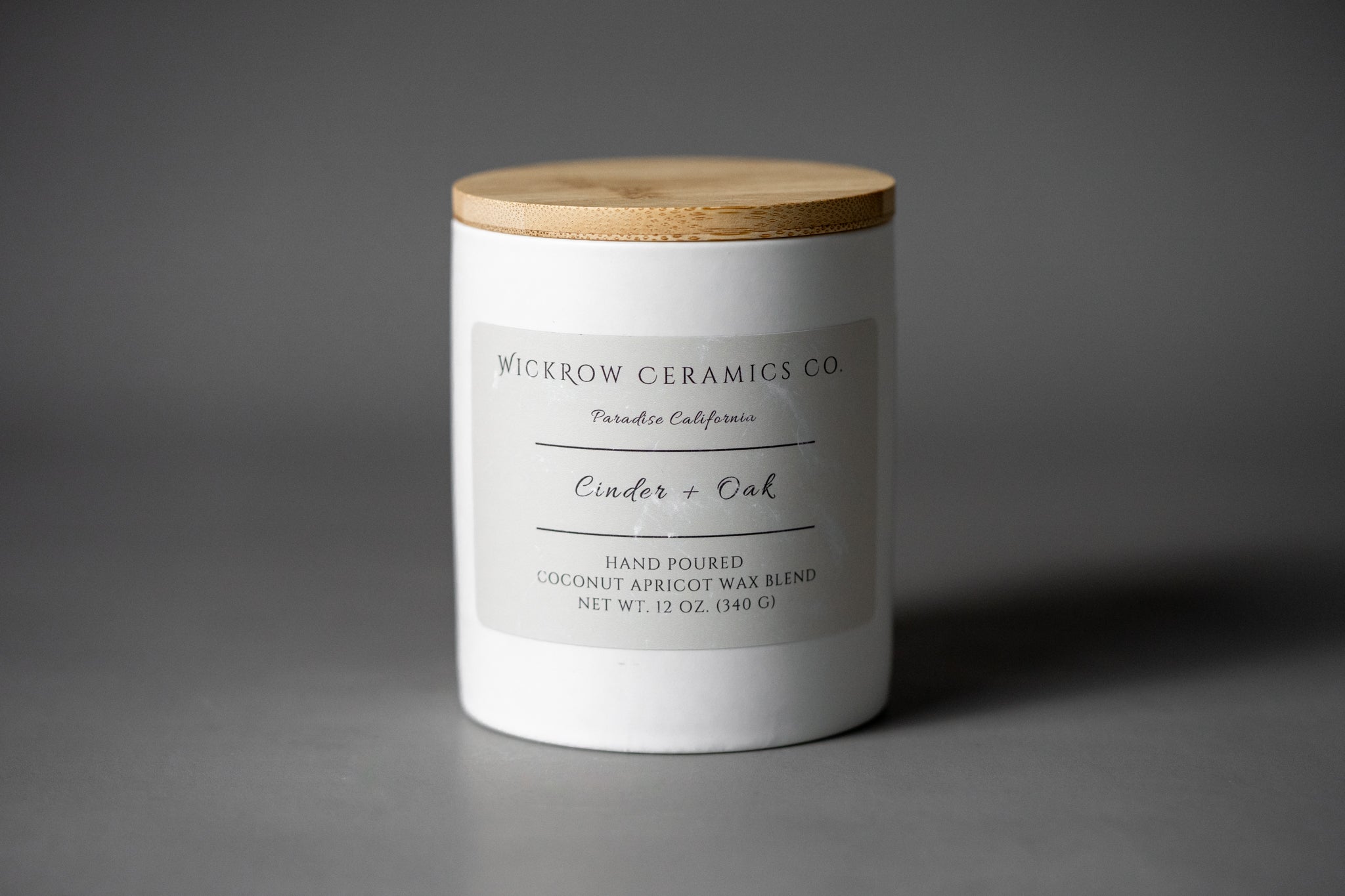 Cinder + Oak - Ceramic Candle
